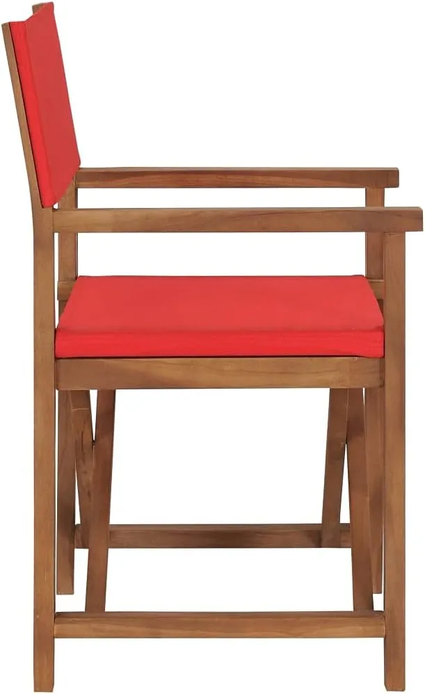 Director's Chair,Outdoor Folding Chair,Lawn Chair,Porch Chairs,Tanning Chairs for Outside,Portable Camping Chair,for Garden, Lawn, Backyard, Deck, Pool Side, Fire Pit, Solid Teak Wood Red