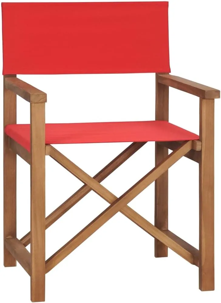 Director's Chair,Outdoor Folding Chair,Lawn Chair,Porch Chairs,Tanning Chairs for Outside,Portable Camping Chair,for Garden, Lawn, Backyard, Deck, Pool Side, Fire Pit, Solid Teak Wood Red