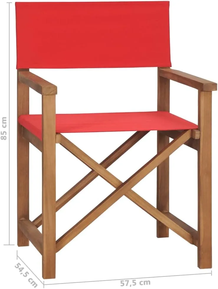Director's Chair,Outdoor Folding Chair,Lawn Chair,Porch Chairs,Tanning Chairs for Outside,Portable Camping Chair,for Garden, Lawn, Backyard, Deck, Pool Side, Fire Pit, Solid Teak Wood Red