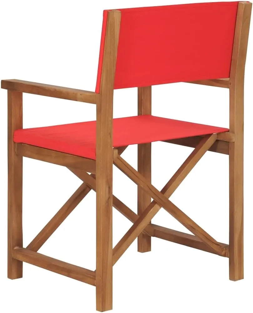 Director's Chair,Outdoor Folding Chair,Lawn Chair,Porch Chairs,Tanning Chairs for Outside,Portable Camping Chair,for Garden, Lawn, Backyard, Deck, Pool Side, Fire Pit, Solid Teak Wood Red