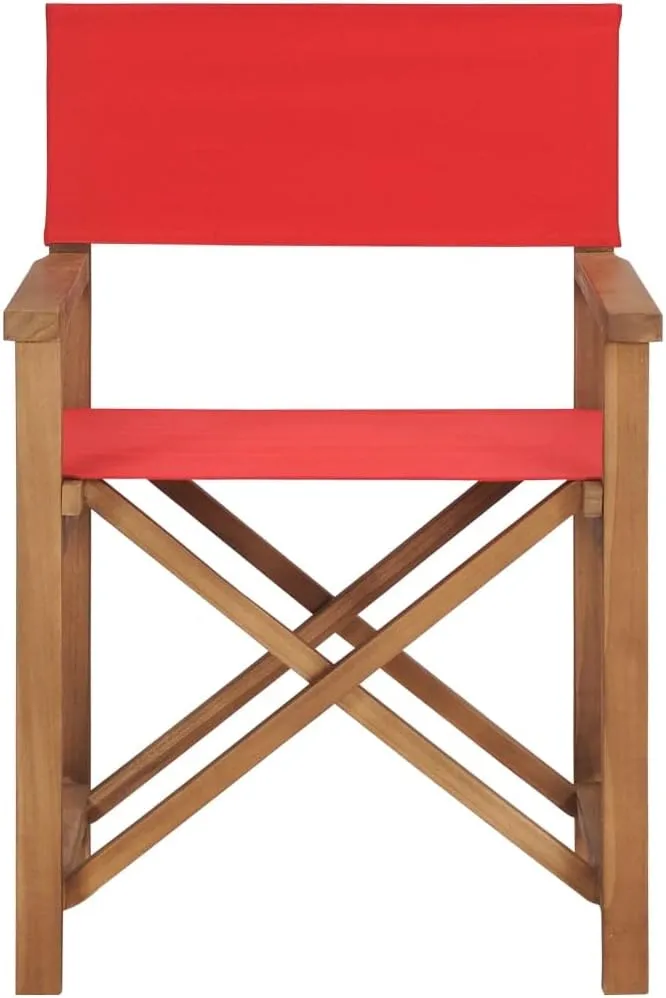Director's Chair,Outdoor Folding Chair,Lawn Chair,Porch Chairs,Tanning Chairs for Outside,Portable Camping Chair,for Garden, Lawn, Backyard, Deck, Pool Side, Fire Pit, Solid Teak Wood Red