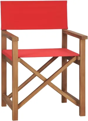 Director's Chair,Outdoor Folding Chair,Lawn Chair,Porch Chairs,Tanning Chairs for Outside,Portable Camping Chair,for Garden, Lawn, Backyard, Deck, Pool Side, Fire Pit, Solid Teak Wood Red