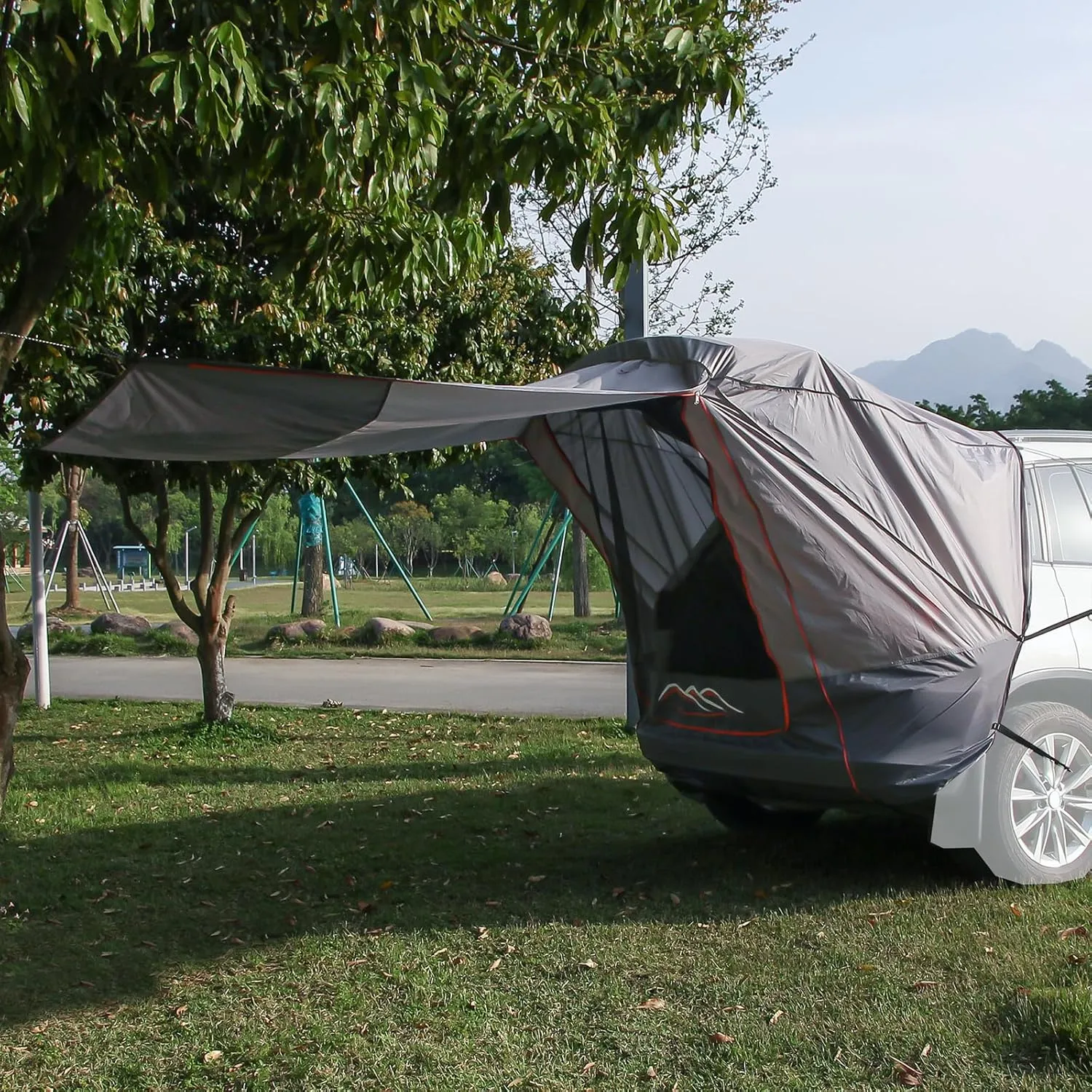 DLUCKY SUV Trunk Tents,SUV Waterproof 3500MM UPF 50 ,car Camping Essentials,car Tent Rainproof, Sun Protection Sunshade, and Mesh Transparent Mosquito net