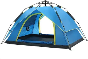 Dome Tent, Automatic Instant Pop Up Tents for 3-4 Person Double Layer Tent, Camping Tents with Porch for Hiking Travel