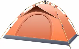 Dome Tent, Portable Camping Tent, Family Camping Tent Beach Park Campsite Suitable for 2-3 People 3-4 People (Color : Orange, Size : A)