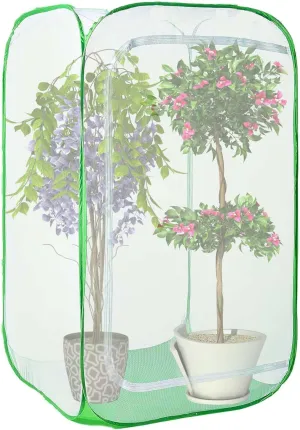 DredQcco 36" Garden Mesh Plant Enclosure Cover, Pop-up Garden Mesh Plant Cover for Pests, Bird and Pest Protection Guard for Fruit, Vegetables, Flowers and Herbs(1Pcs 24x24x36in Having Bottom)