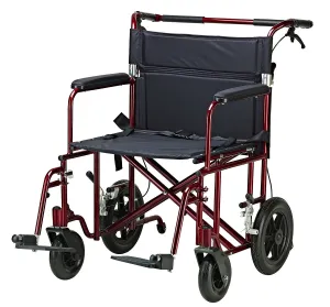 Drive ATC22-R Bariatric Aluminum Transport Chair, 22" Seat