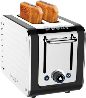 Dualit Design Series 2 Slice Toaster | Polished Stainless Steel with Black Trim | Extra-Wide Slots – Peek and Pop Function – Patented Perfect Toast Technology – Matching Kettle Available