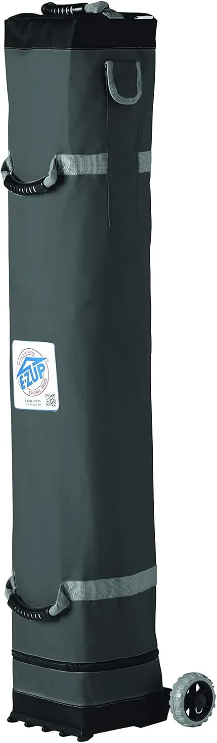 E-Z UP Pyramid Instant Shelter Canopy Pop Up Tent, 10' x 10' with Wide-Trax Roller Bag & 4 Piece Spike Set, Royal Blue