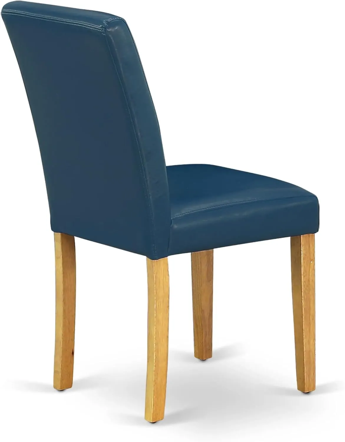East West Furniture ABP4T55 Abbott Parson Kitchen Chairs - Oasis Blue Faux Leather Padded Dining Chairs, Set of 2, Oak