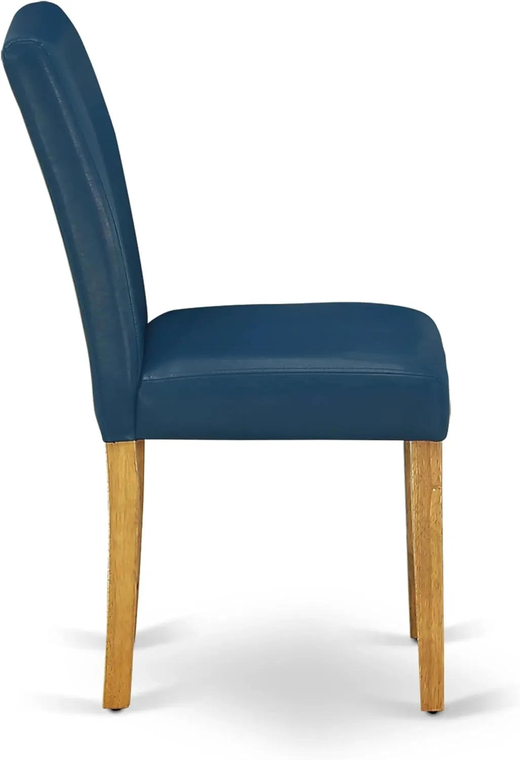 East West Furniture ABP4T55 Abbott Parson Kitchen Chairs - Oasis Blue Faux Leather Padded Dining Chairs, Set of 2, Oak