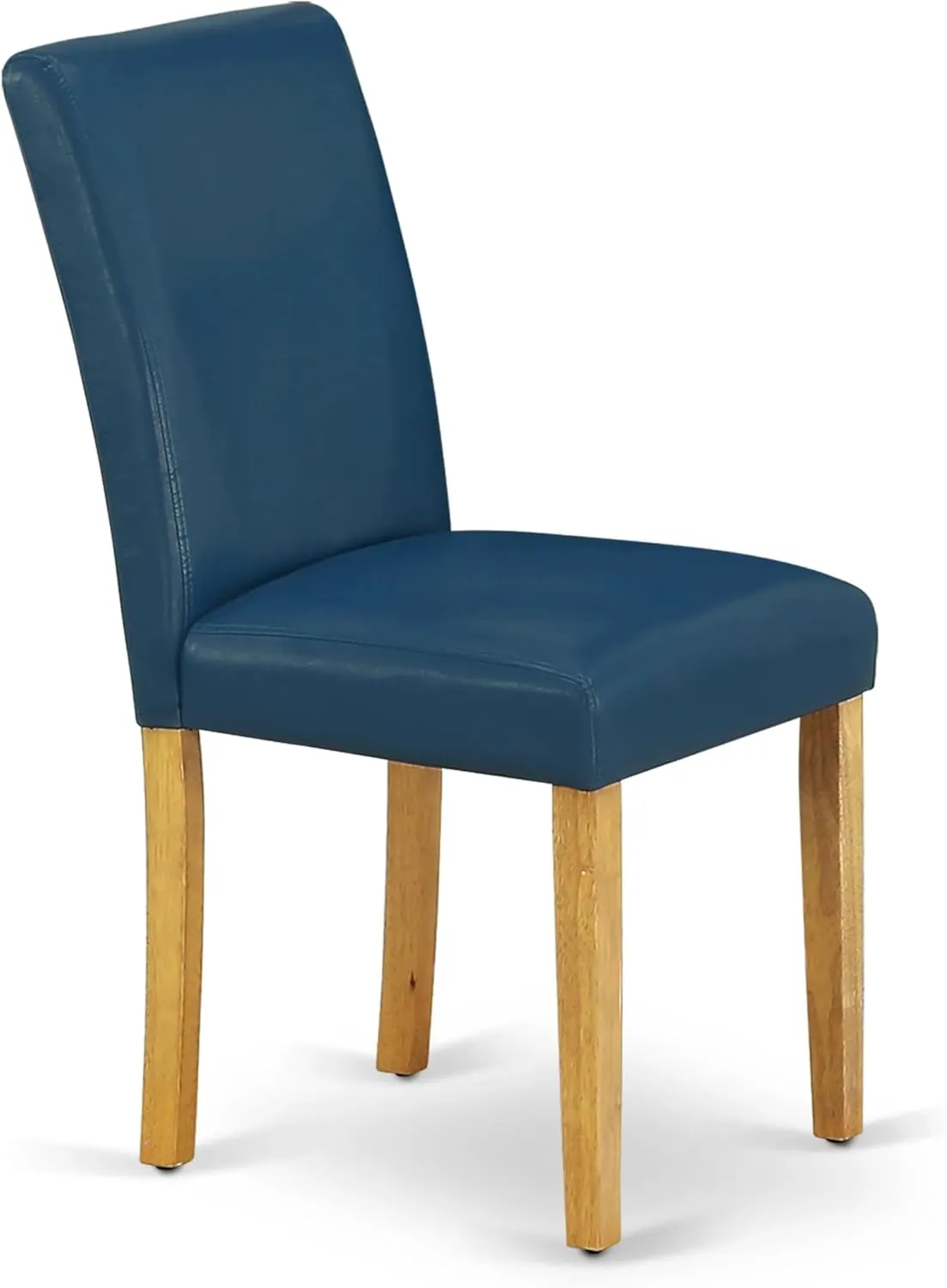East West Furniture ABP4T55 Abbott Parson Kitchen Chairs - Oasis Blue Faux Leather Padded Dining Chairs, Set of 2, Oak