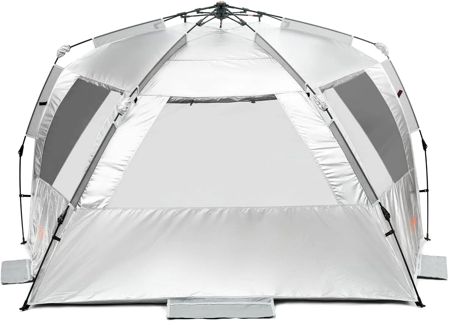 Easthills Outdoors Instant Shader Silver Shelter XL Beach Tent 99" Wide for 4-6 Person UPF 50  Sun Shelter - Heat Reflective and Light Blocking