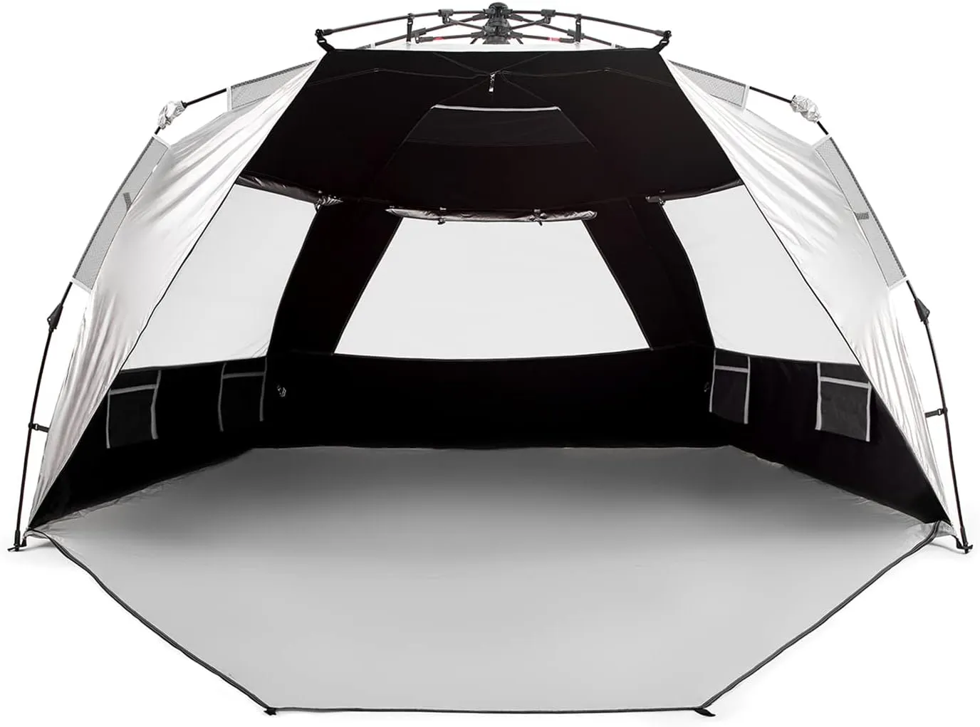 Easthills Outdoors Instant Shader Silver Shelter XL Beach Tent 99" Wide for 4-6 Person UPF 50  Sun Shelter - Heat Reflective and Light Blocking