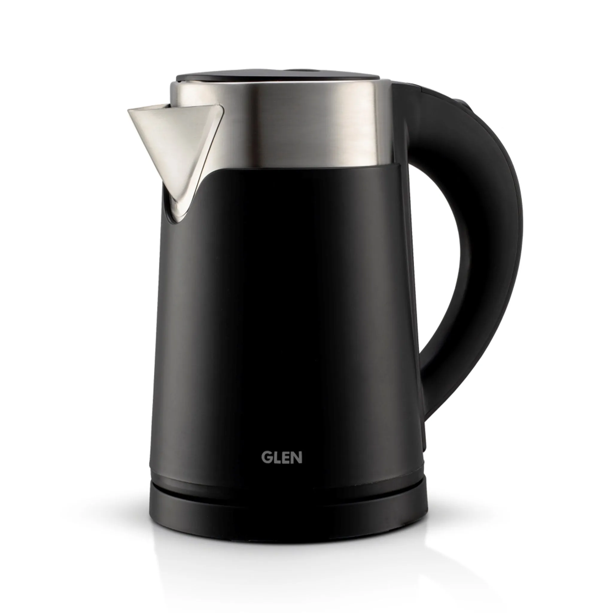 Electric Kettle 0.8 Litre Plastic Clad Stainless Steel, 360° Rotation Base, Auto Shutoff, 800 W - White/Red/Black (9004)