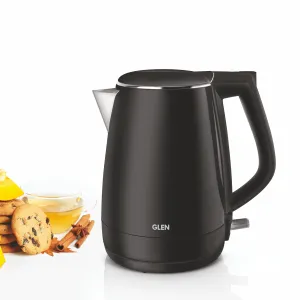 Electric Kettle 1.5 Litre Plastic Clad Stainless Steel, 360° Rotation Base, Auto Shutoff, 1500 W (SA-9006)