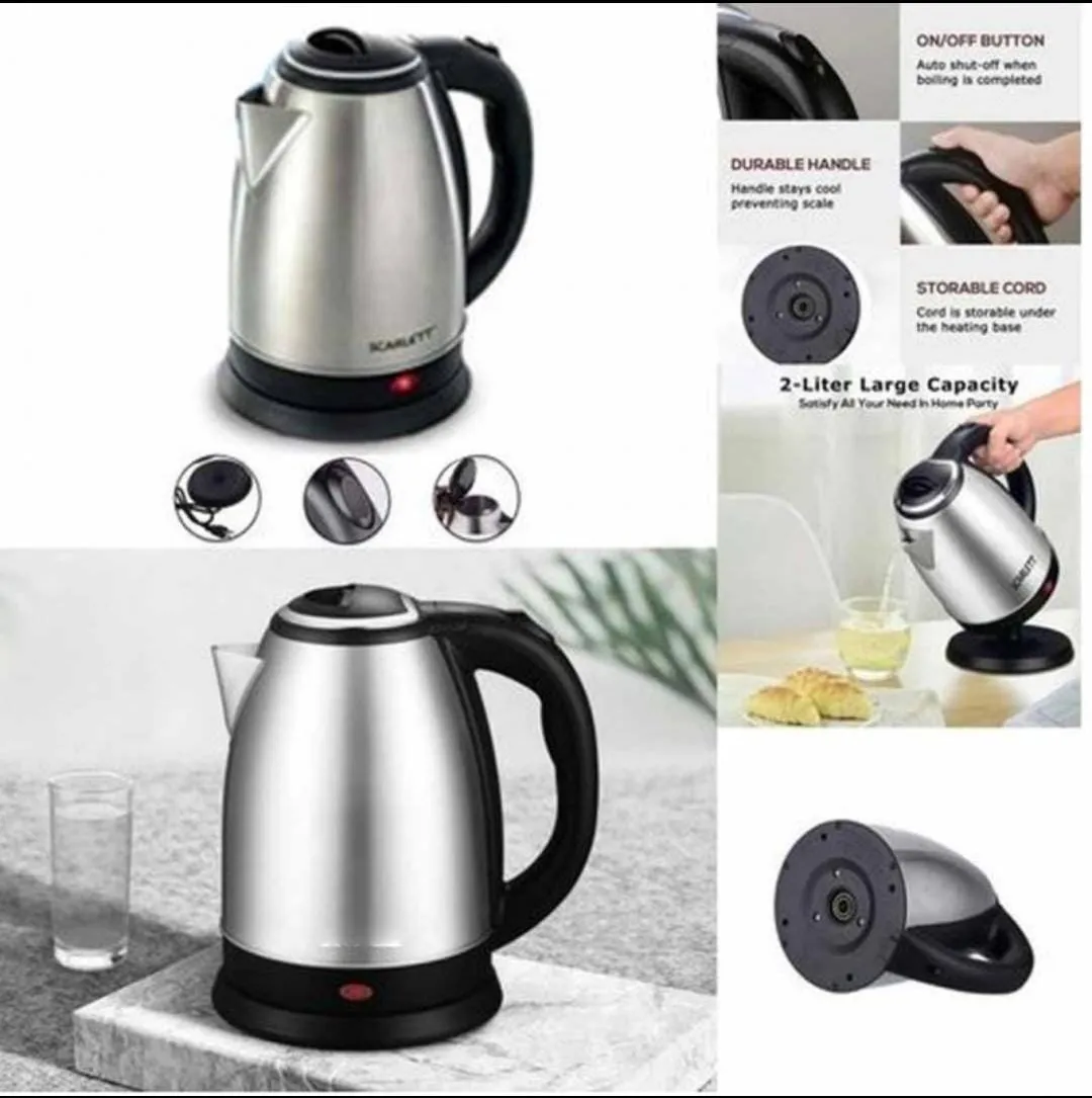 Electric Kettle - 2L 1500W  Stainless Steel with Advanced Automatic Switch for Boiling and Safety quick boiler kettle for tea