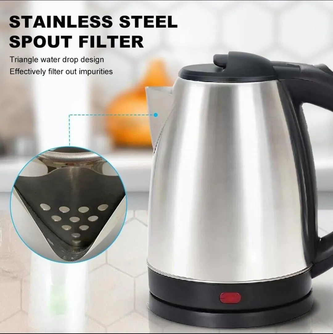 Electric Kettle - 2L 1500W  Stainless Steel with Advanced Automatic Switch for Boiling and Safety quick boiler kettle for tea