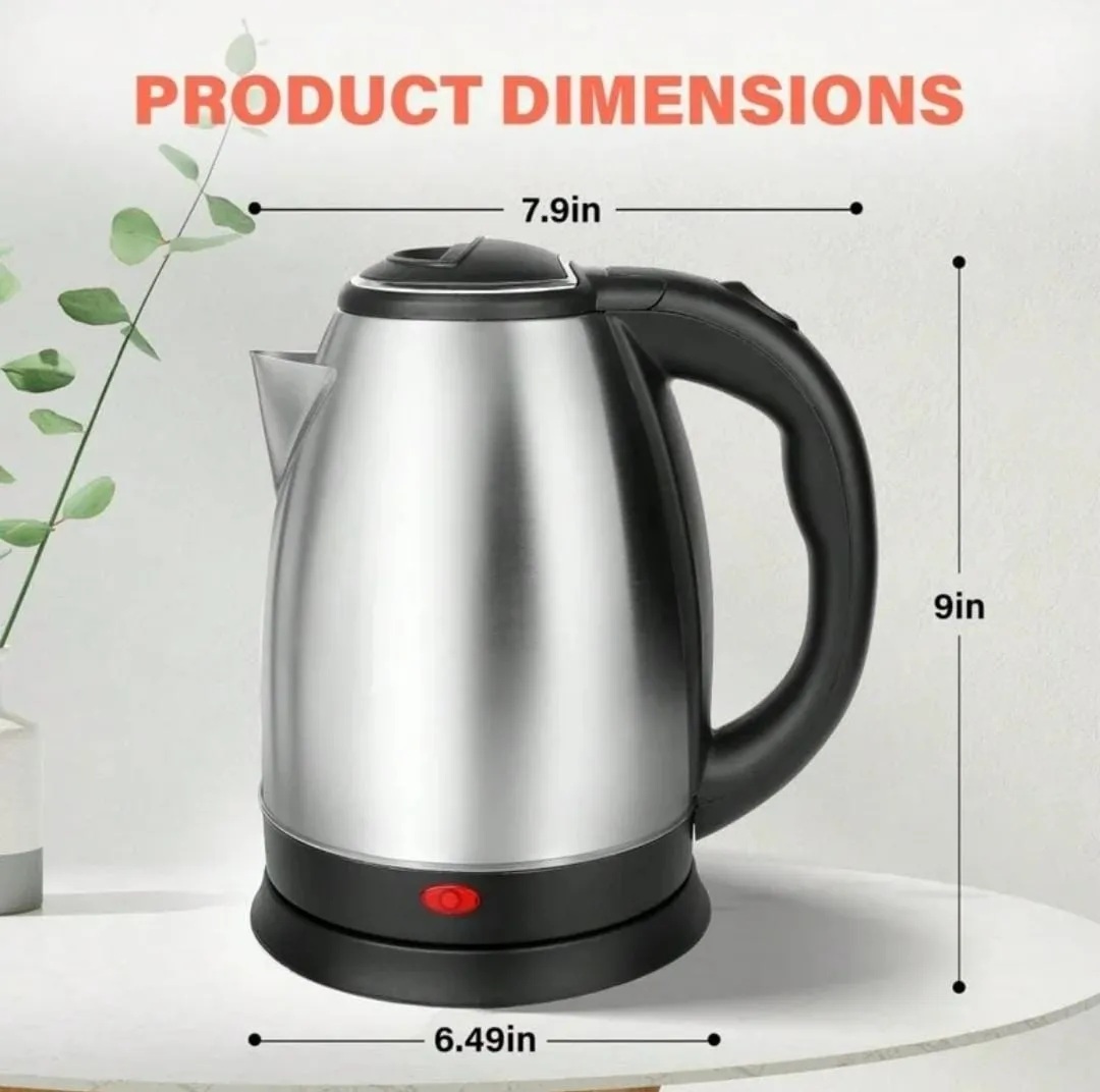 Electric Kettle - 2L 1500W  Stainless Steel with Advanced Automatic Switch for Boiling and Safety quick boiler kettle for tea