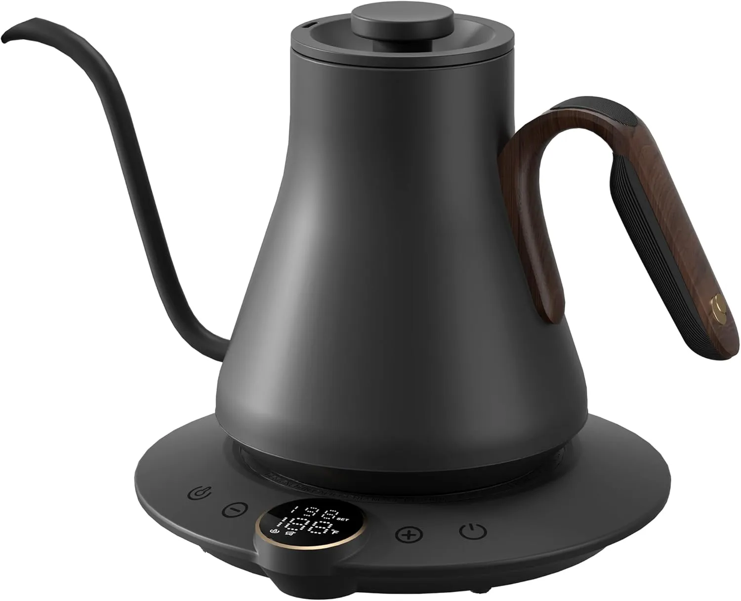 Electric Kettles, Cocinare Gooseneck Electric Kettle, ±1℉ Temperature Control, Stainless Steel Inner, Quick Heating, for Pour Over Coffee, Brew Tea, Boil Hot Water, 0.9L (Wood)
