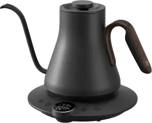 Electric Kettles, Cocinare Gooseneck Electric Kettle, ±1℉ Temperature Control, Stainless Steel Inner, Quick Heating, for Pour Over Coffee, Brew Tea, Boil Hot Water, 0.9L (Wood)