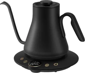 Electric Kettles, INTASTING Gooseneck Electric Kettle, ±1℉ Temperature Control, Stainless Steel Inner, Quick Heating, for Pour Over Coffee, Brew Tea, Boil Hot Water, 0.9L (Obsidian Black)