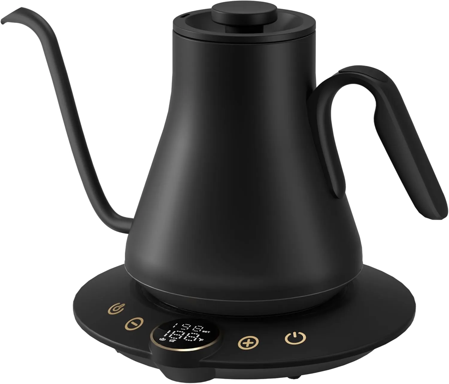 Electric Kettles, INTASTING Gooseneck Electric Kettle, ±1℉ Temperature Control, Stainless Steel Inner, Quick Heating, for Pour Over Coffee, Brew Tea, Boil Hot Water, 0.9L (Obsidian Black)