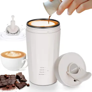Electric Milk Frother, 4 in 1 Travel Milk Steamer and Frother,10oz/300ml Automatic Warm and Cold Foam Maker for Coffee,Latte, Cappuccino, Macchiato, Hot Chocolate,Matcha...