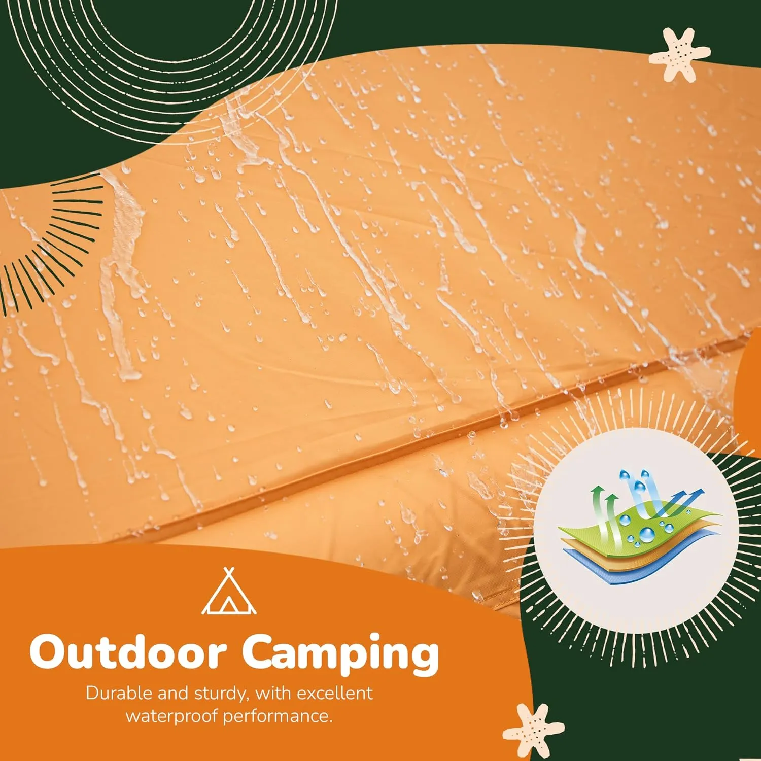 EROMMY Large Inflatable Camping Tent, Blow Up Tent with Room, Easy Set-up