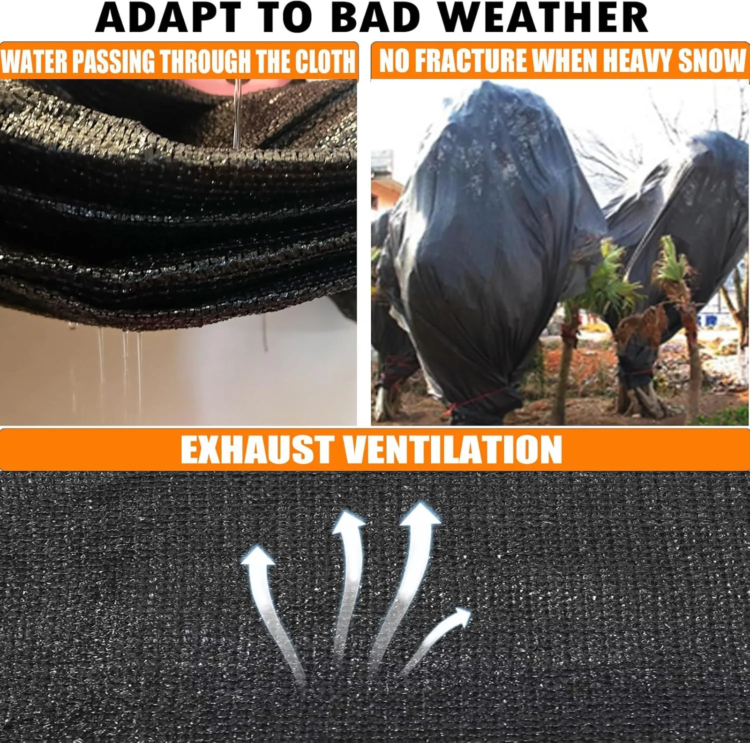 E.share 90%-95% Heavy Duty Shade Cloth for Garden, 6 Ft X 12 Ft Sun Shades Outdoor Patio with Grommets for Plant Covers,Porch Screen,Pergola Shade Cover,Greenhouse,Black