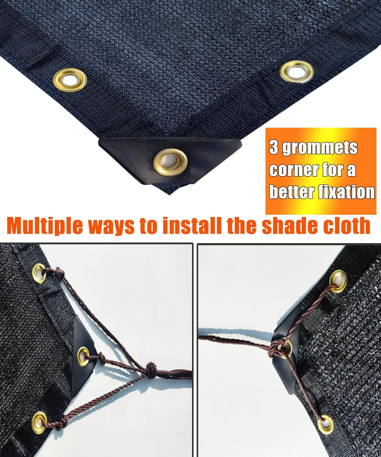 E.share 90%-95% Heavy Duty Shade Cloth for Garden, 6 Ft X 12 Ft Sun Shades Outdoor Patio with Grommets for Plant Covers,Porch Screen,Pergola Shade Cover,Greenhouse,Black