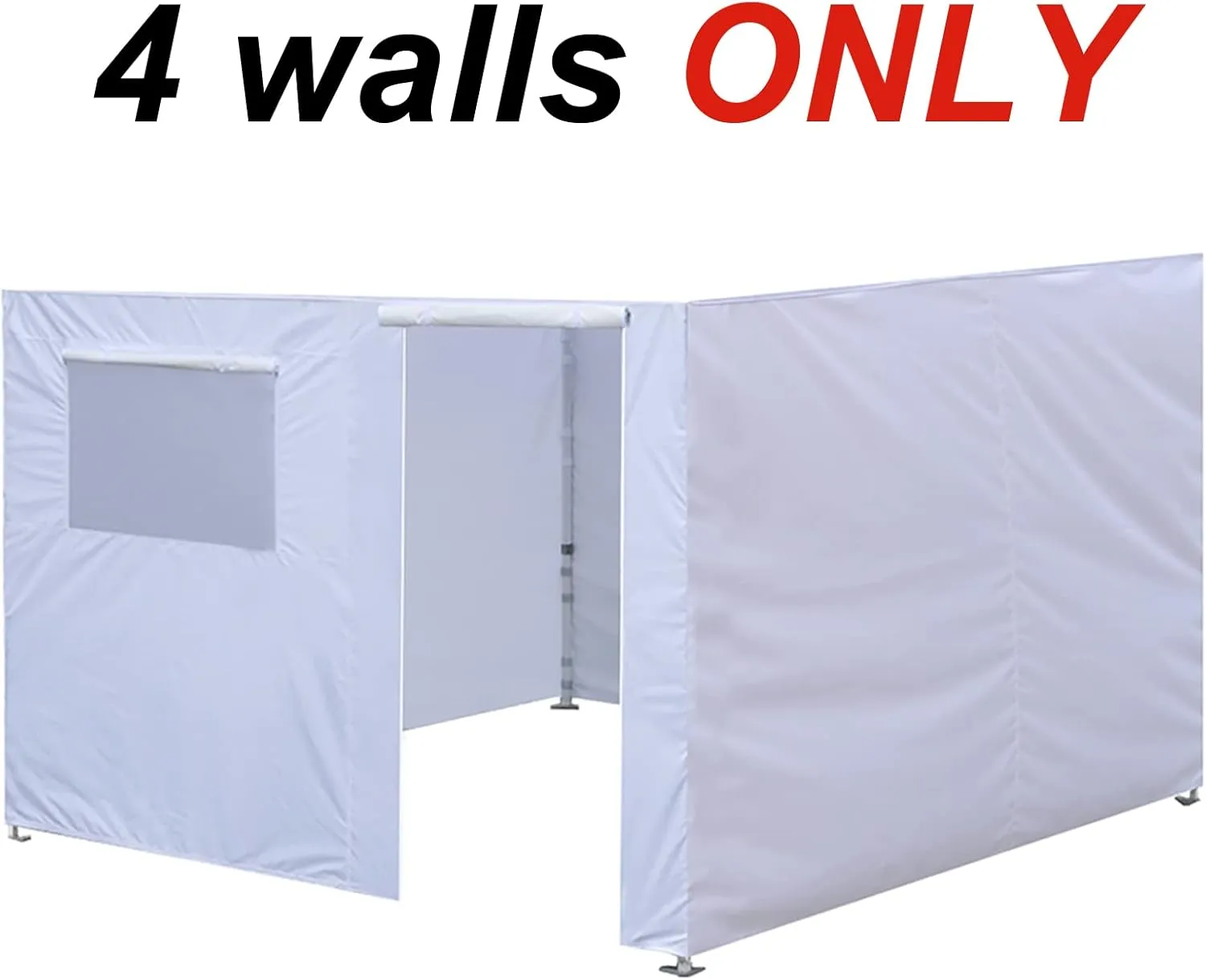 Eurmax USA Full Zippered Walls for 10 x 10 Easy Pop Up Canopy Tent,Enclosure Sidewall Kit with Roller Up Mesh Window and Door 4 Walls ONLY,NOT Including Frame and Top（Field Green）