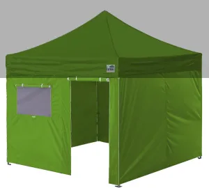 Eurmax USA Full Zippered Walls for 10 x 10 Easy Pop Up Canopy Tent,Enclosure Sidewall Kit with Roller Up Mesh Window and Door 4 Walls ONLY,NOT Including Frame and Top（Field Green）