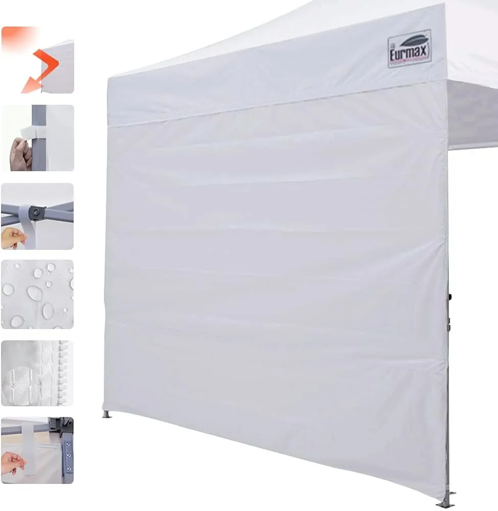 Eurmax USA Instant Canopy SunWall Tent Sidewalls for 10x10 Pop Up Canopy Tent,1 Pack Sidewall Only (White)