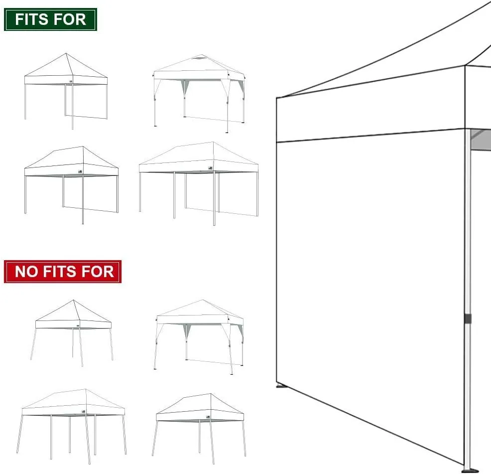 Eurmax USA Instant Canopy SunWall Tent Sidewalls for 10x10 Pop Up Canopy Tent,1 Pack Sidewall Only (White)