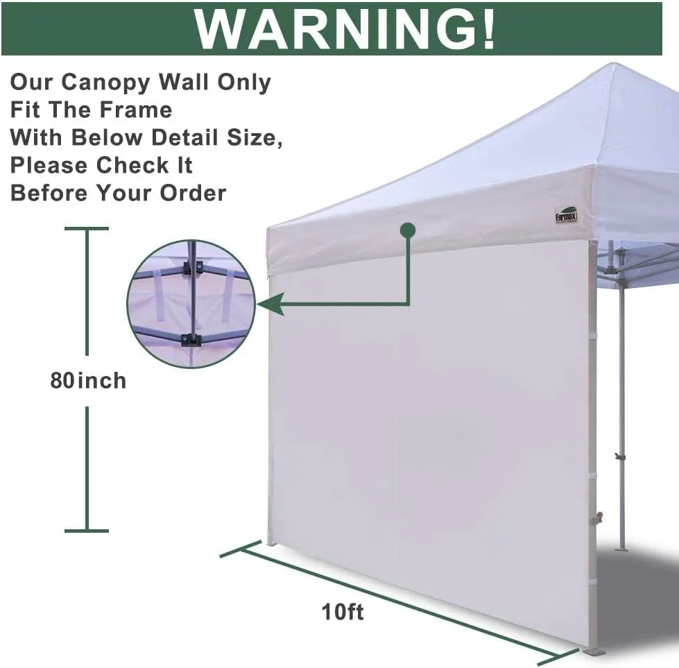 Eurmax USA Instant Canopy SunWall Tent Sidewalls for 10x10 Pop Up Canopy Tent,1 Pack Sidewall Only (White)