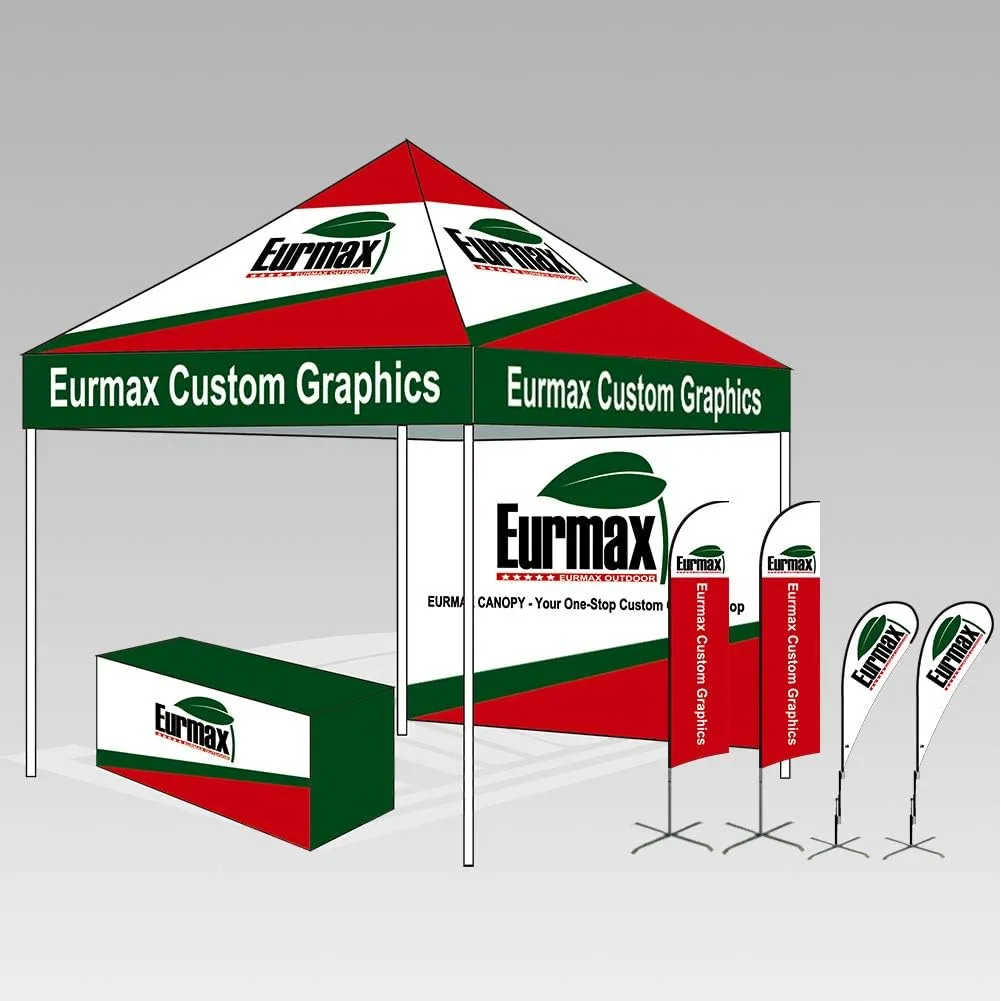 Eurmax USA Pro 10x10 Pop Up Canopy Wedding Party Tent Instant Outdoor Gazebo Pavilion Canopies BBQ Cater Events Aluminum Frame Commercial Grade Bonus Roller Bag (White)