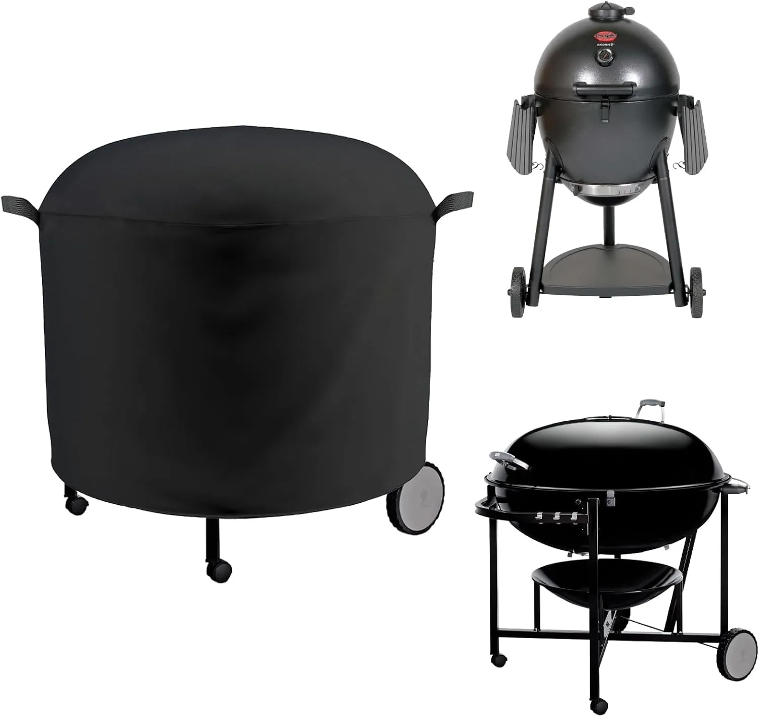Extra Large Grill Cover Fits Weber Ranch Kettle Charcoal Grill 37",Char-Griller AKORN Kamado Charcoal Grill Model E16620,Outdoor Round Grill Cover(46" D)