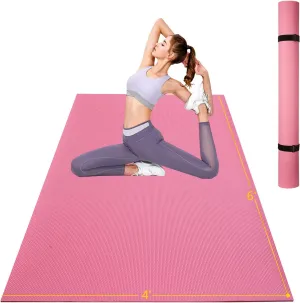 Extra Thick Large Gsmmatwin Exercise Mat 9'x6'/7'x5'/6'x4' (8mm) For Home Gym, Non-Slip Pro Workout Mat, Ideal for Yoga, Plyo, Weights, MMA, Jump Rope, Cardio, Fitness, Shoe Friendly