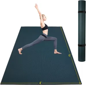 Extra Thick Large Gsmmatwin Exercise Mat 9'x6'/7'x5'/6'x4' (8mm) For Home Gym, Non-Slip Pro Workout Mat, Ideal for Yoga, Plyo, Weights, MMA, Jump Rope, Cardio, Fitness, Shoe Friendly