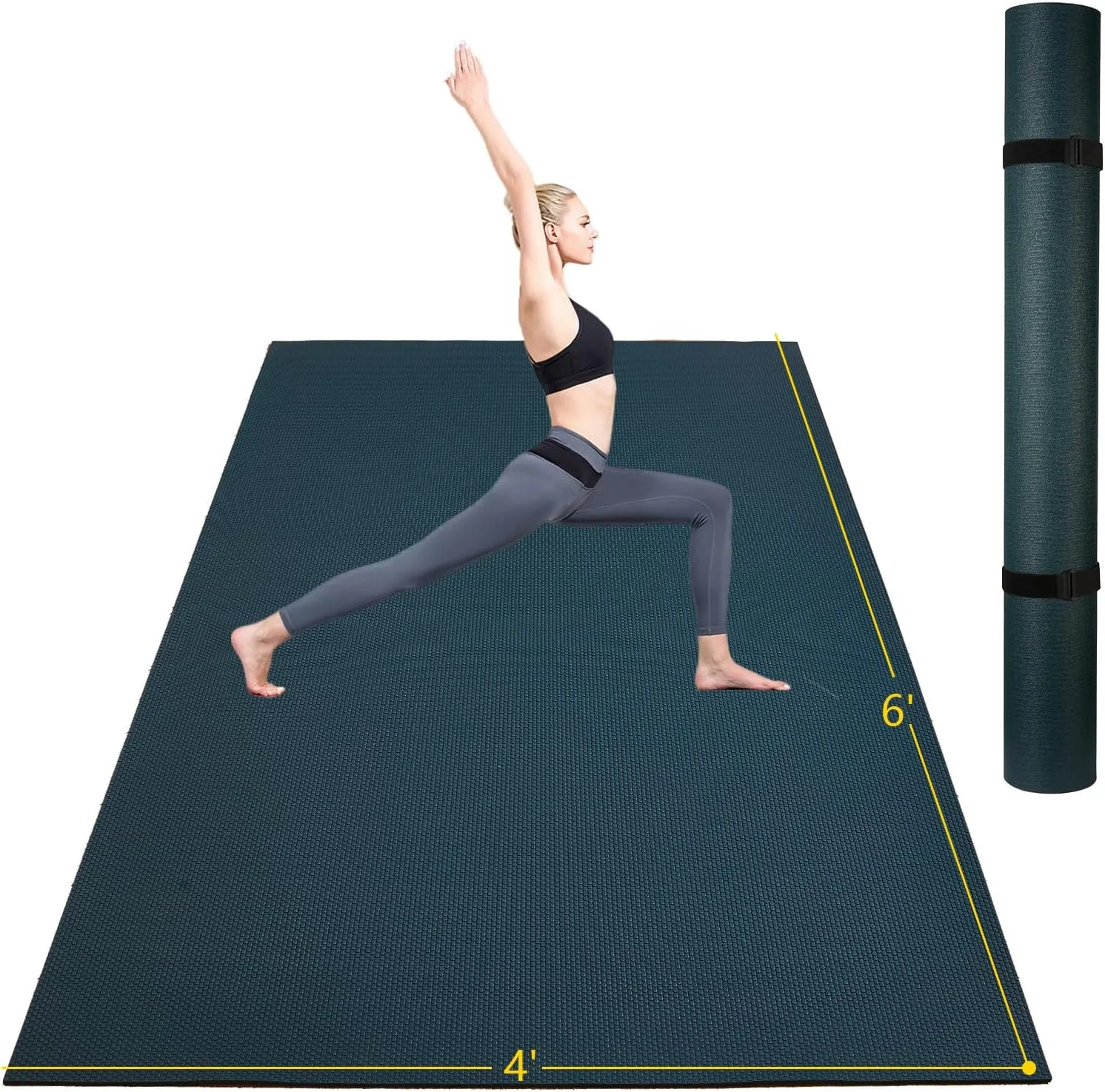 Extra Thick Large Gsmmatwin Exercise Mat 9'x6'/7'x5'/6'x4' (8mm) For Home Gym, Non-Slip Pro Workout Mat, Ideal for Yoga, Plyo, Weights, MMA, Jump Rope, Cardio, Fitness, Shoe Friendly
