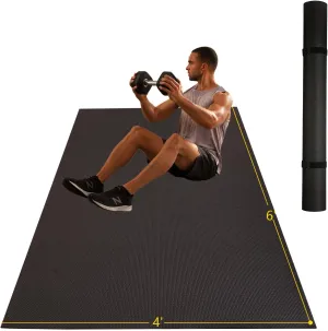 Extra Thick Large Gsmmatwin Exercise Mat 9'x6'/7'x5'/6'x4' (8mm) For Home Gym, Non-Slip Pro Workout Mat, Ideal for Yoga, Plyo, Weights, MMA, Jump Rope, Cardio, Fitness, Shoe Friendly