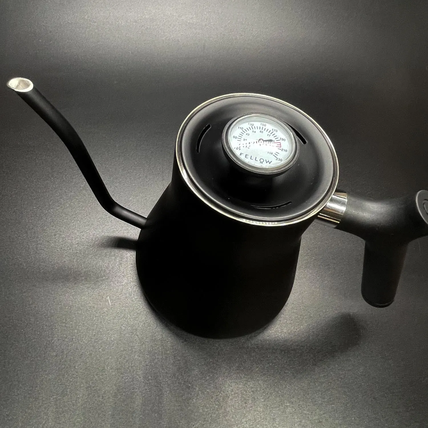 Fellow Matte Black Stovetop Gooseneck Pour-Over Kettle;Built-In Thermometer