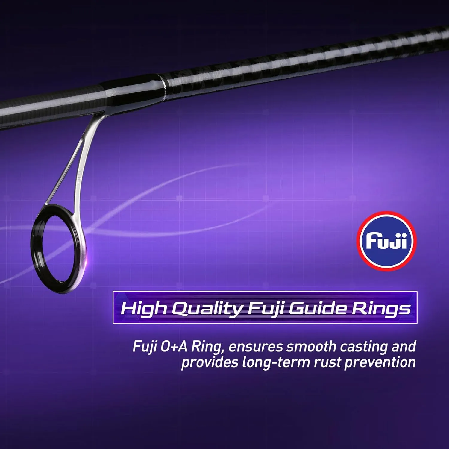 Fishing Rod, Magic L Spinning & Casting Rod 30T 24T Carbon Fiber 2 Pieces Rod Moderate Fast or Fast Action, Fuji O A Guides EVA Cork Handle