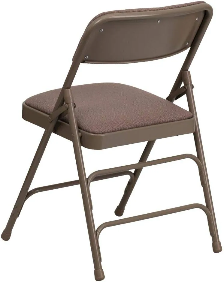Flash Furniture 4 Pack HERCULES Series Curved Triple Braced & Double Hinged Beige Fabric Metal Folding Chair