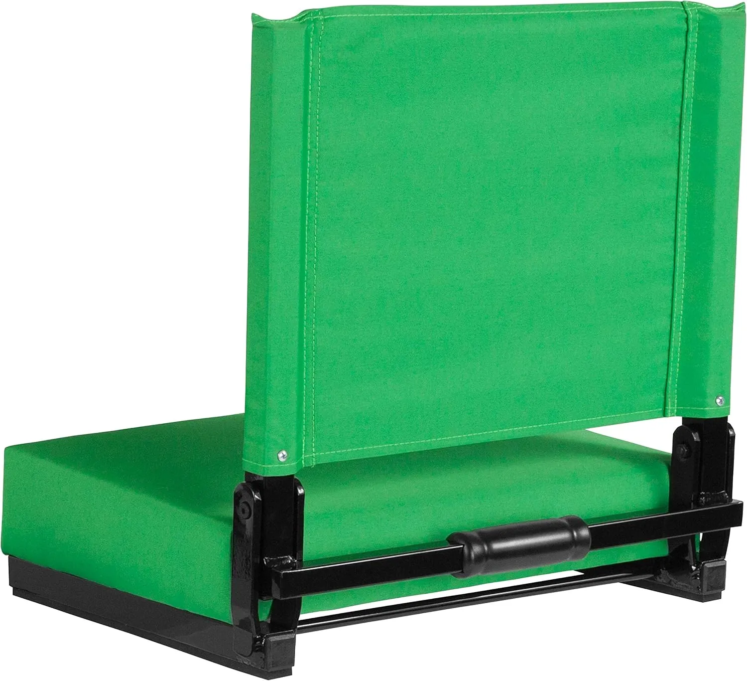 Flash Furniture Grandstand Portable Stadium Seat for Bleachers or Benches, Folding Padded Stadium Chair with Carrying Handle, 500 lb. Weight Capacity, Bright Green