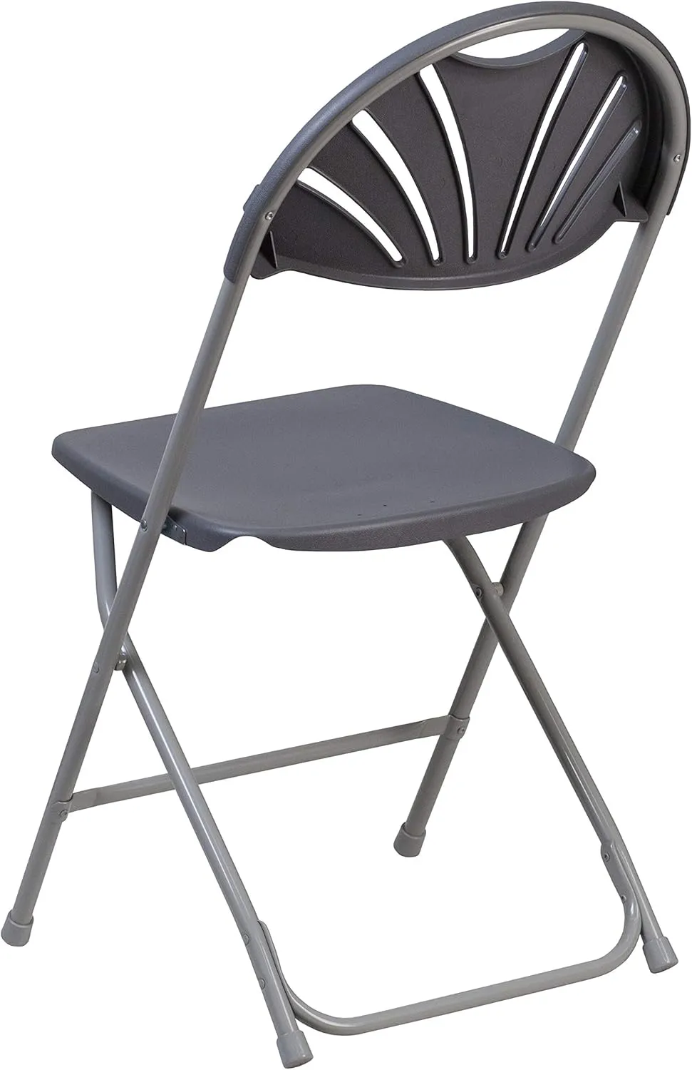Flash Furniture HERCULES Series 650 lb. Capacity Charcoal Plastic Fan Back Folding Chair