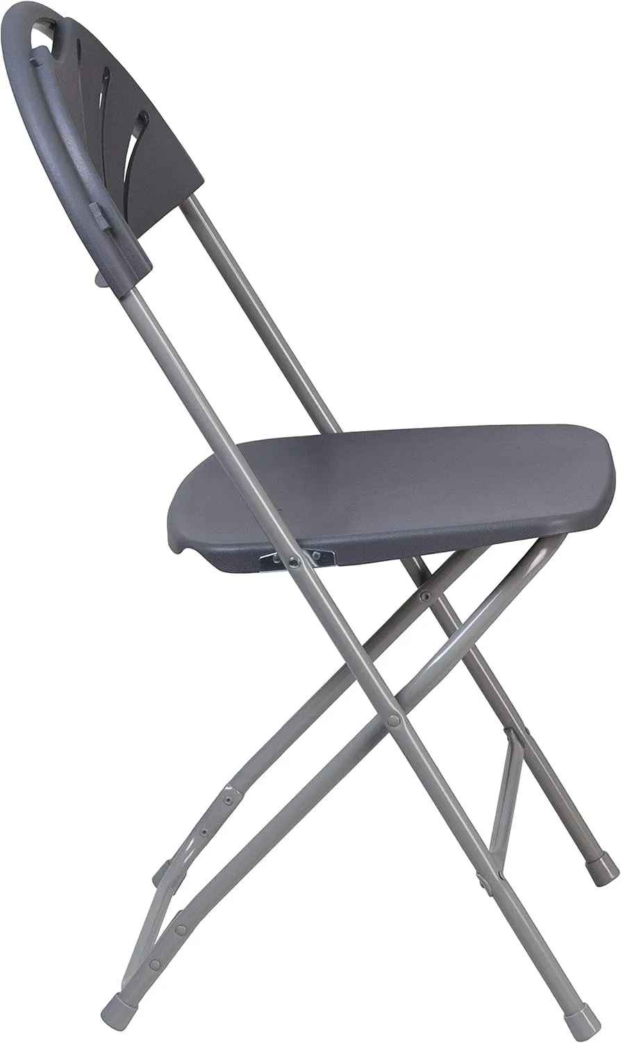 Flash Furniture HERCULES Series 650 lb. Capacity Charcoal Plastic Fan Back Folding Chair
