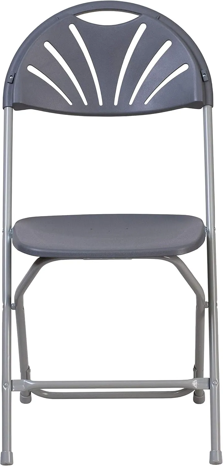Flash Furniture HERCULES Series 650 lb. Capacity Charcoal Plastic Fan Back Folding Chair