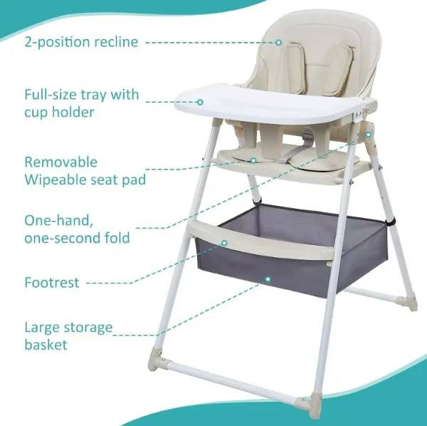 Foldable Baby Feeding High Chair